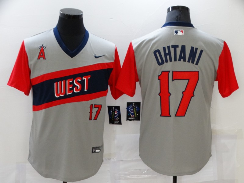 Men Los Angeles Angels #17 Ohtani Grey nickname 2021 Nike MLB Jersey->los angeles angels->MLB Jersey